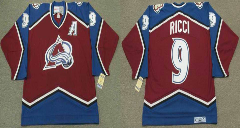 2019 Men Colorado Avalanche 9 Ricci Red CCM NHL jerseys